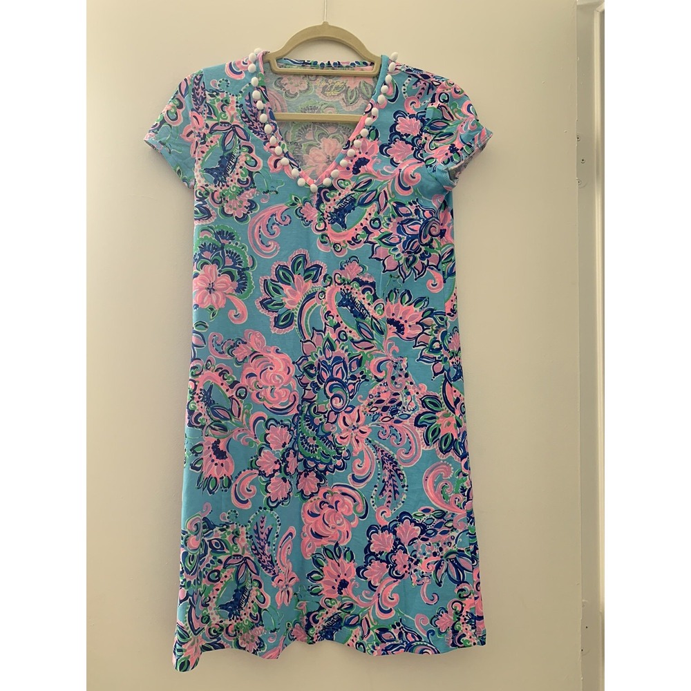 Lilly Pulitzer Etta Dress Blue Horizon Jungle Sunrise XX Small